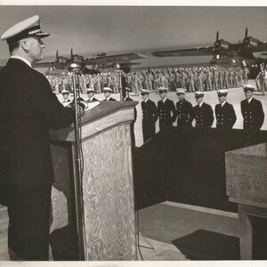 Vintage WWII U.S. Navy Award/Winging Ceremony Black & White Photo 8 x 10